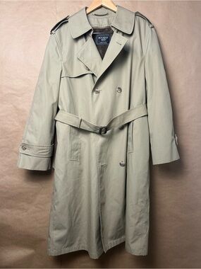 Botany 500 Men's Light Khaki Trench Coat with Belt